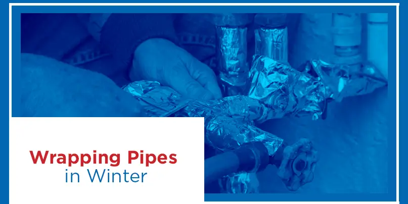 wrapping pipe in winter wrapping pipe in winter