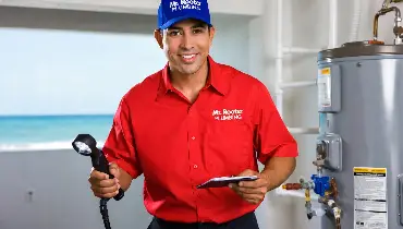 Mr. Rooter professional doing a plumbing inspection.